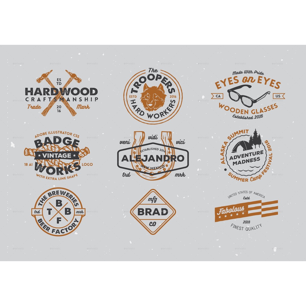 18 Hipster Vintage Badges