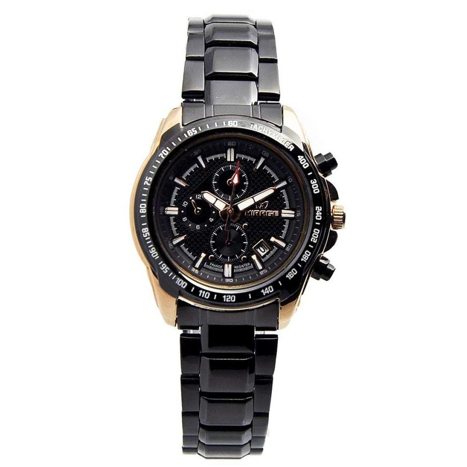 Jam Tangan Wanita Mirage Original 8305 Hitam Rosegold Bergaransi Water Resistant 3 ATM