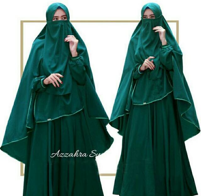 GAMIS PREMIUM AZZAHRA SYARI BAJU HIJABERS GAMIS SYARI SET CADAR