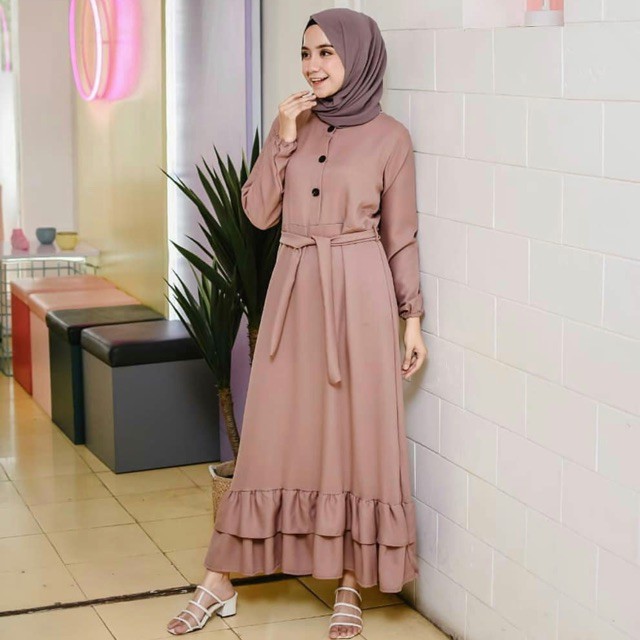 CANDA DRESS / DRESS REMPEL BAWAH SUSUN