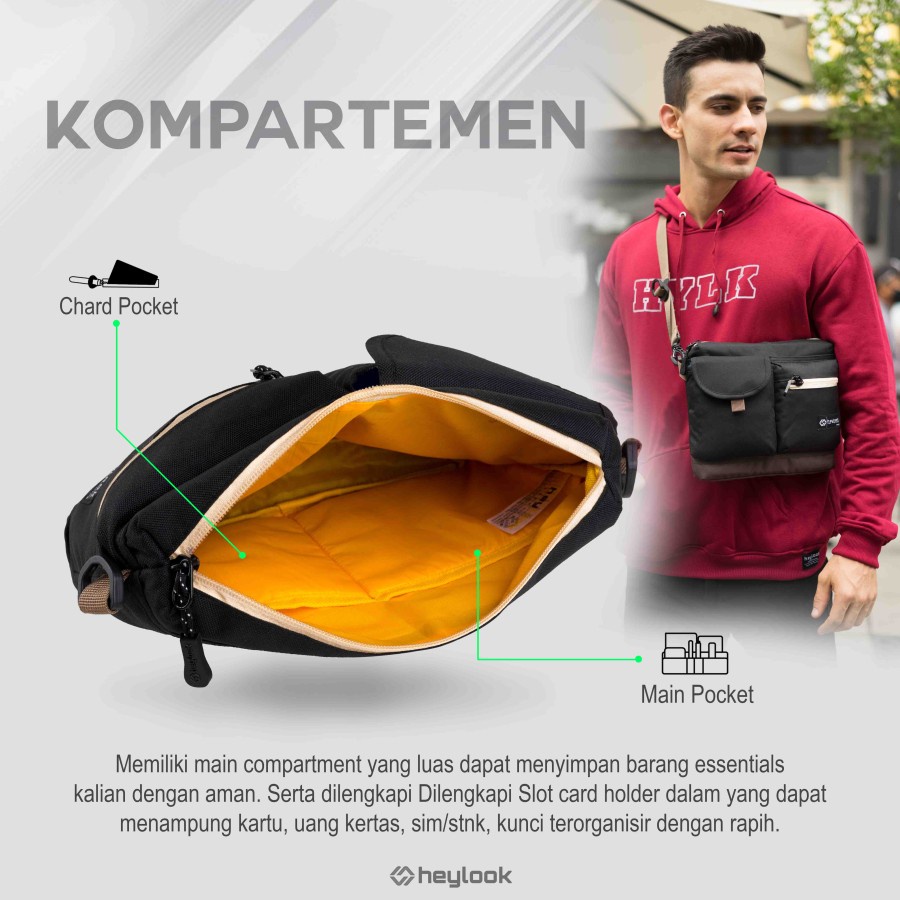 Tas Selempang Pria Terbaru Slingbag Orca Bahan Cordura Tas Selempang Distro Gadget HP Kamera Premium Kuat Awet