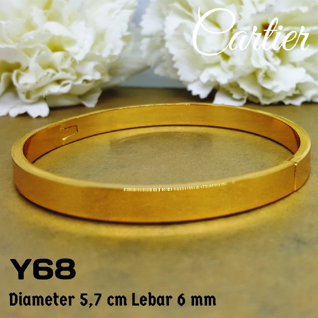 Y68 Gelang Bangkok Bangle Cartier Perhiasan Imitasi Xuping Lapis Emas