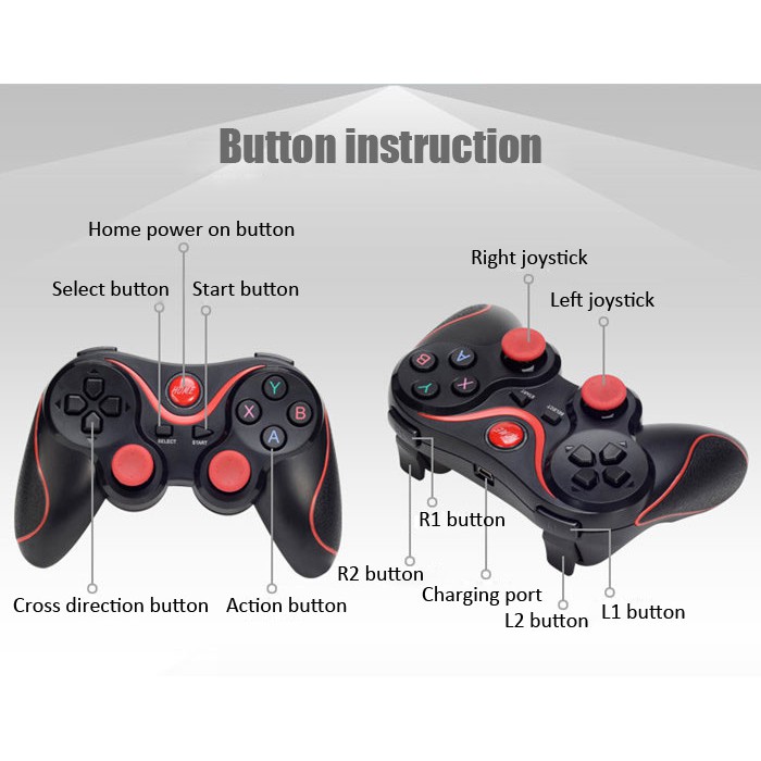 Gamepad T3/X3 Bluetooth Controller Joystick For Android PC TV Box With Holder Free Fire