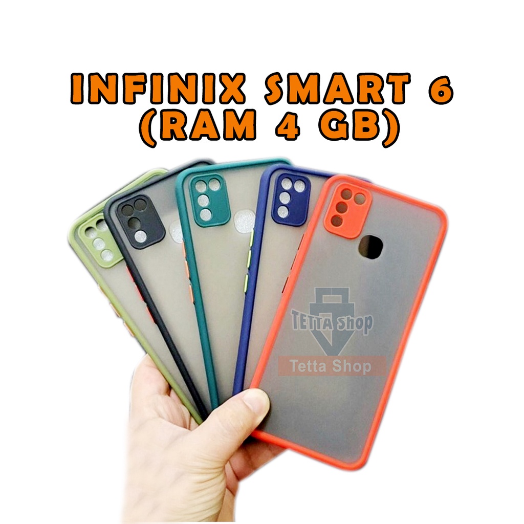 Case Infinix Smart 6 Varian RAM 2 GB 4 GB I Silikon Viral Kekinian Belakang Transparan Pinggiran Berwarna Tombol Warna Mencolok I Metal dan Kuat Anti Retak I Matte