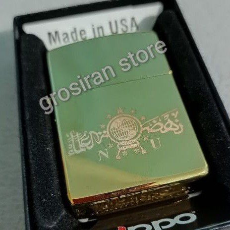 Zippo NU gold custom logo ukir grafir nama kado korek