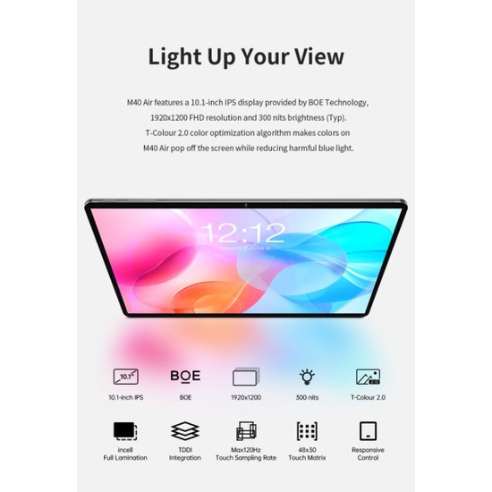 Teclast M40 Air 4G LTE 8/128GB FHD WiFi Android 11 Quad Speaker