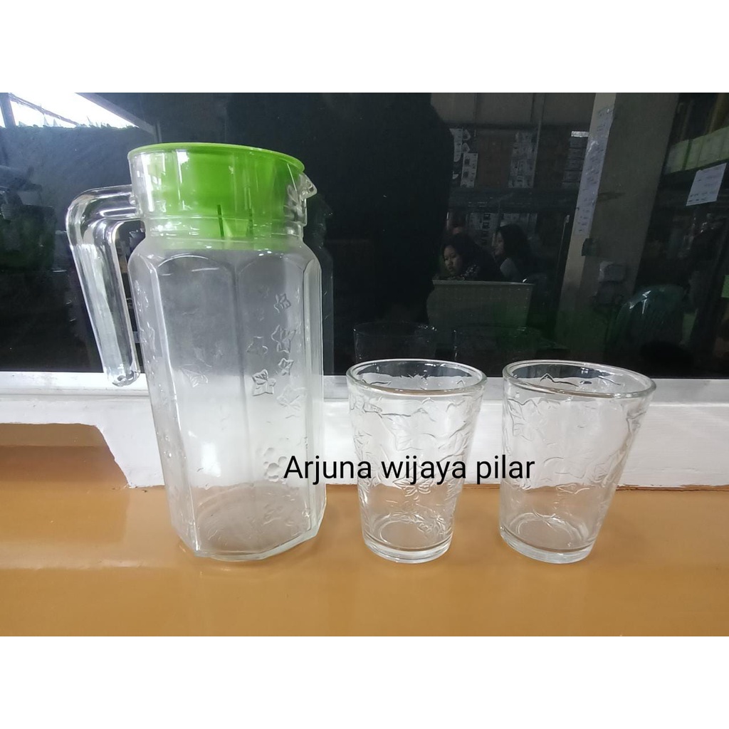 Kimglass, Pitcher Elena set (1 Teko dan 2 gelas) +Bubblewrap