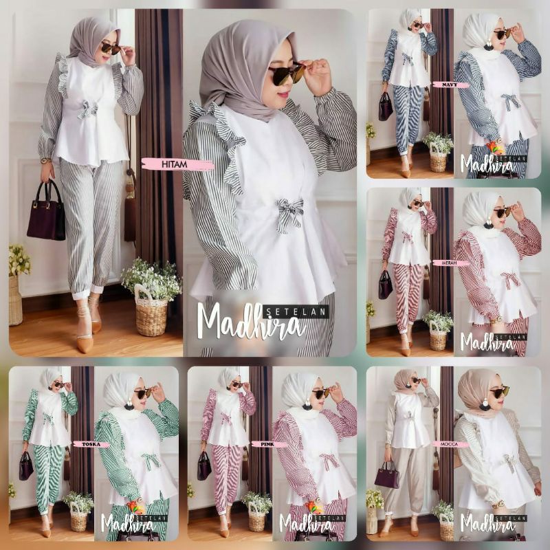 SET MADHIRA SALUR FASHION PAKAIAN WANITA SETELAN BUSUI ATASAN DAN CELANA JCHM