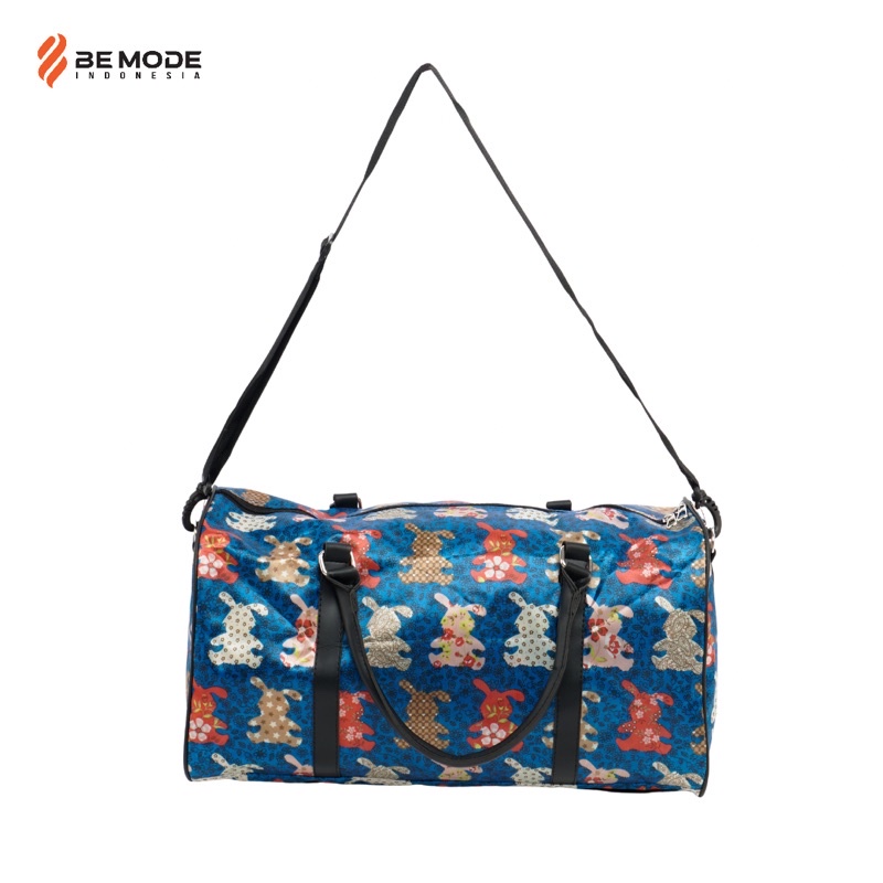 Tas Duffle Travel Bag Pakaian Besar Lucu Imut Motif Kelinci Perlengkapan Baby bayi Navy Duffel Bag