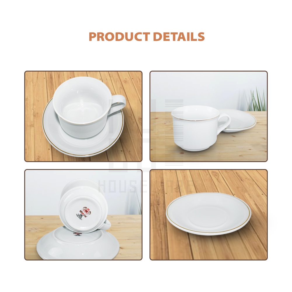 Cangkir Set / Cangkir + Alas Piring / Cup + Saucer 6 Pcs Miojie