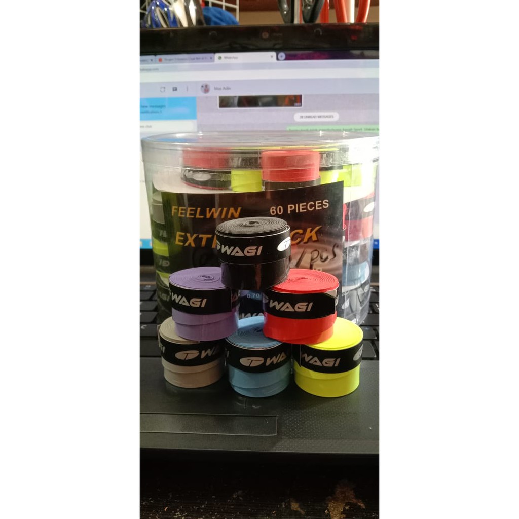 GRIP RAKET BADMINTON WAGI WARNA WARNI MOTIF POLOS MURAH