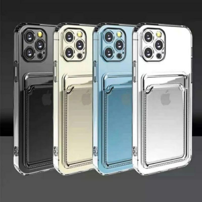 Cover Clear Slot Card iPhone 13 Mini 13 Pro 13 13Pro Max Softcase Bening Silicone Walet Slot Kartu