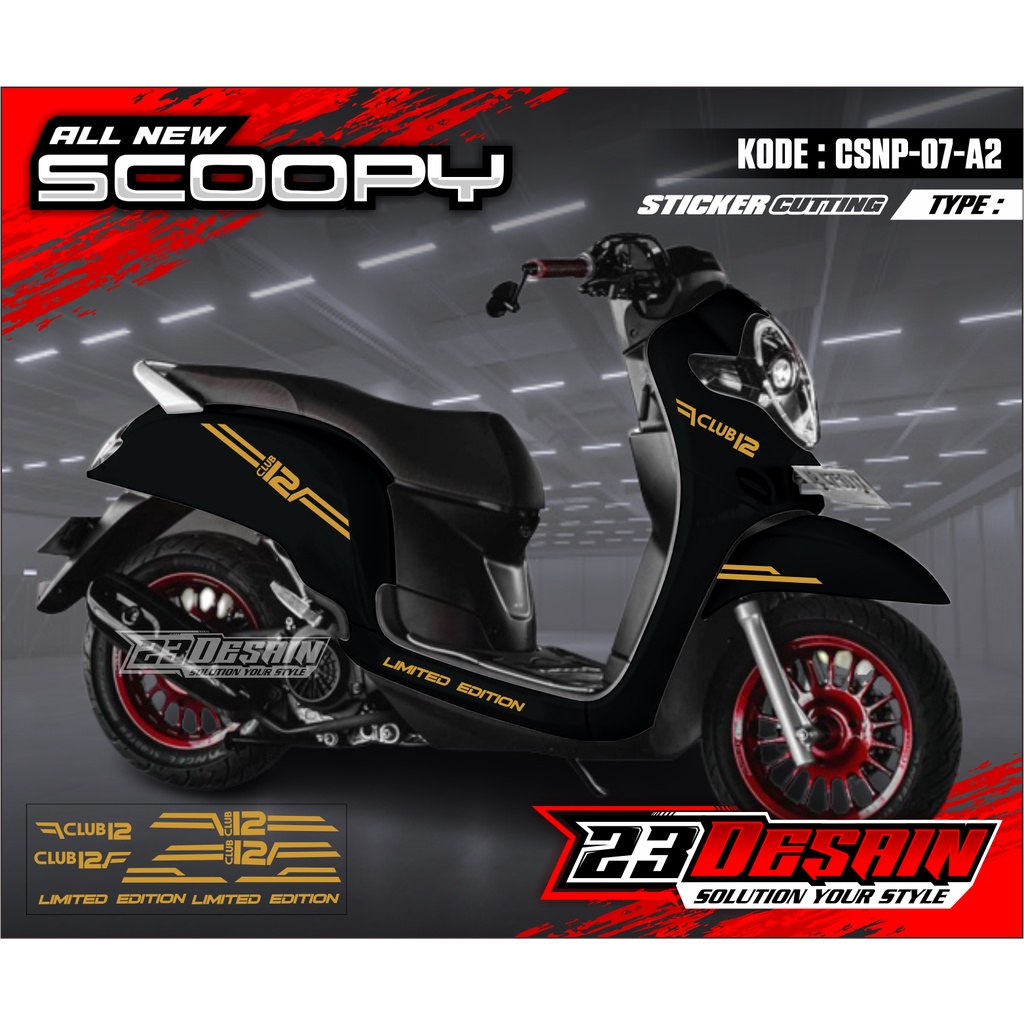 Cutting Stiker Striping Scoopy Skuter Scoopy Malaysia 2017 2018 2019 2020 2021 2022