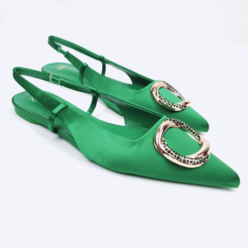 ZR Flat Slingback Satin Mules 2359