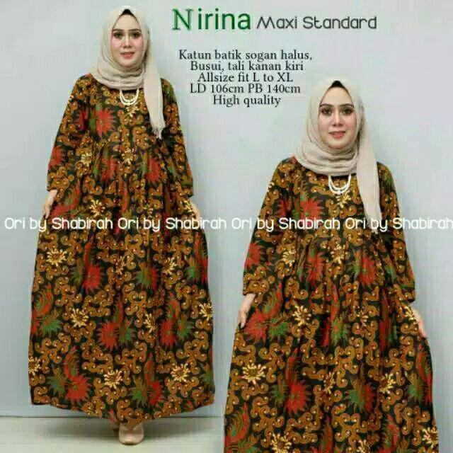 Ms Gamis Batik Sriwedari Maxi Super Jumbo Xxxxl Ld 128cm Bumil/busui Katun Sogan