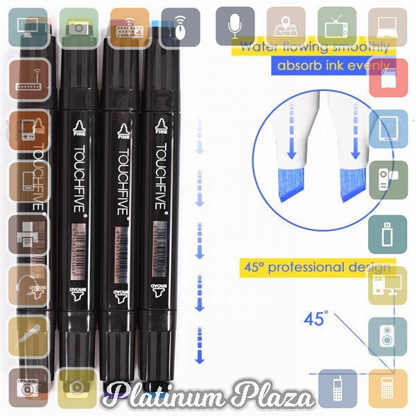 TOUCHNEW BV Spidol Dual Side Fine Art Marker 30 Color - Multi-Color`S0YYVC-