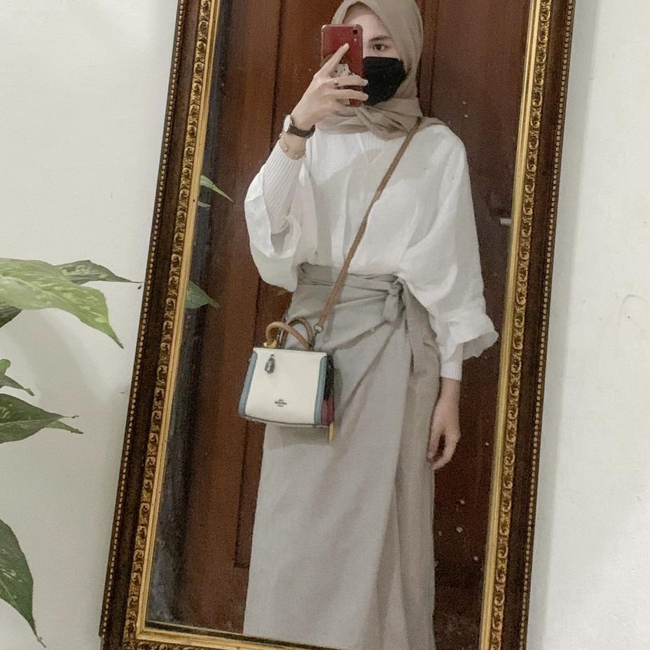 New ROK LILIT LINEN  LINEN WRAP SKIRT ✓