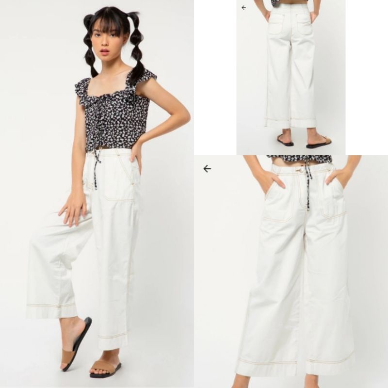 Celana Wide Leg Colorbox, Wide Leg Pants, Celana Kulot, Celana denim