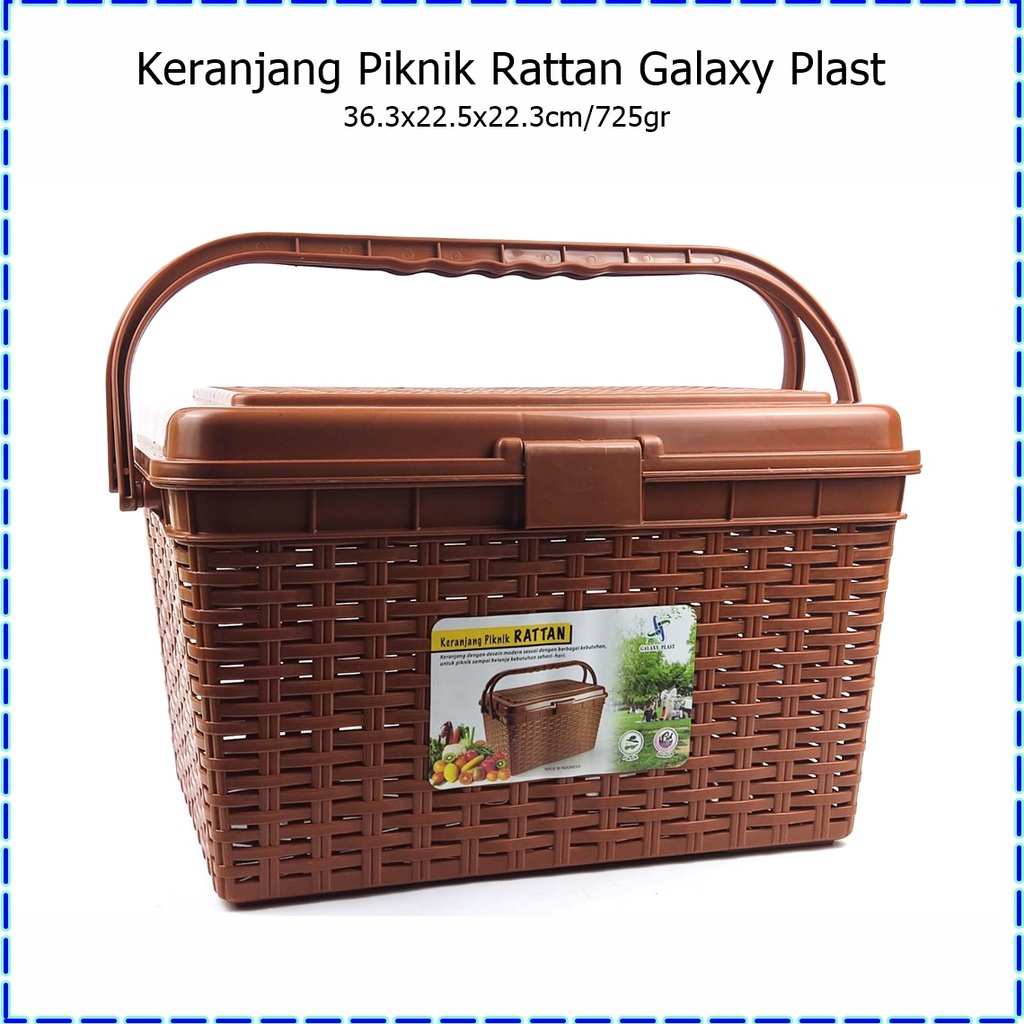 Keranjang Piknik Rattan/Keranjang Peyimpanan Makanan Galaxy Plast