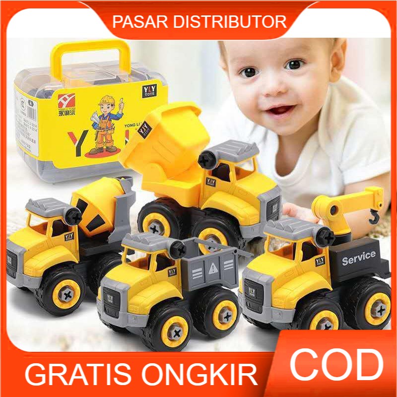 Mainan Truk Edukasi Anak Building Block DIY Series DIY Disassembly Of Eco Cars Mainan Anak