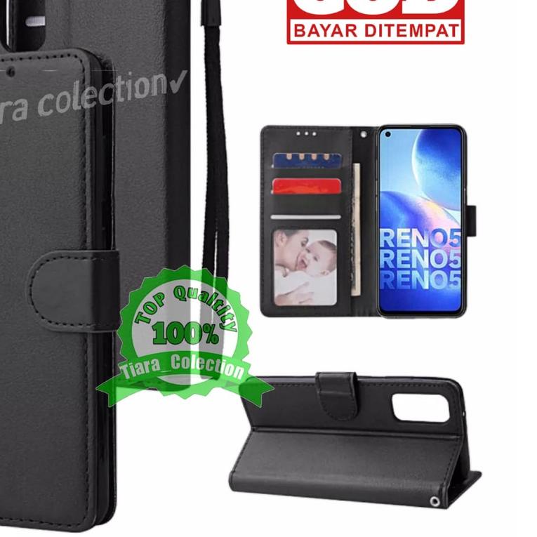 ☂ OPPO RENNO 4 RENO 4F RENO 5 RENO 5F RENO 5 PRO CASING DOMPET HP COVER HP LEATHER FLIP CASE PREMIUM