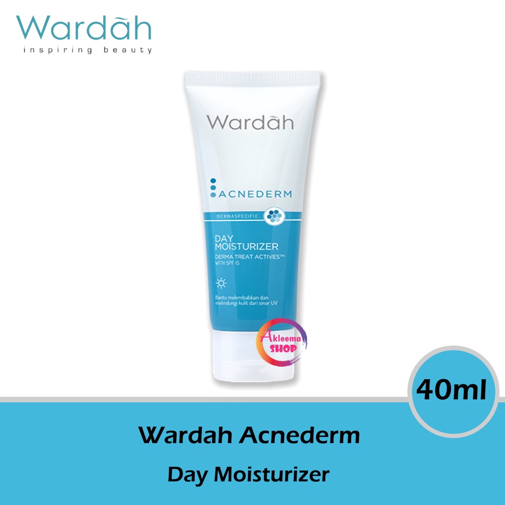 Paket Wardah Acnederm 4pcs (day cream 40ml+night cream 40ml+serum 15ml+cleanser 60ml)