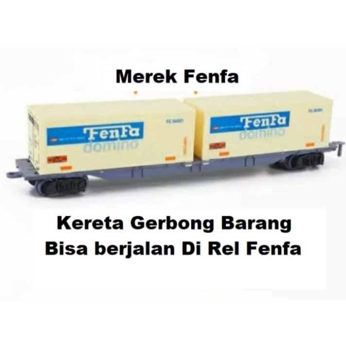 Miniatur Kereta Api Gerbong Barang Merek Fenfa