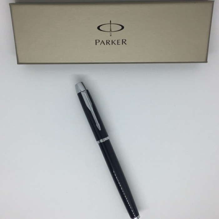 

Pulpen Parker IM Roller Ball LQ Black Crome Trim Klip Silver Original promo