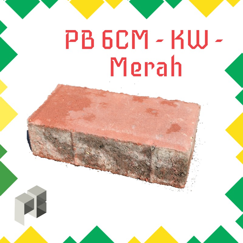 Paving Block 6 CM - Bata - KW - Merah (Harga Per m2)