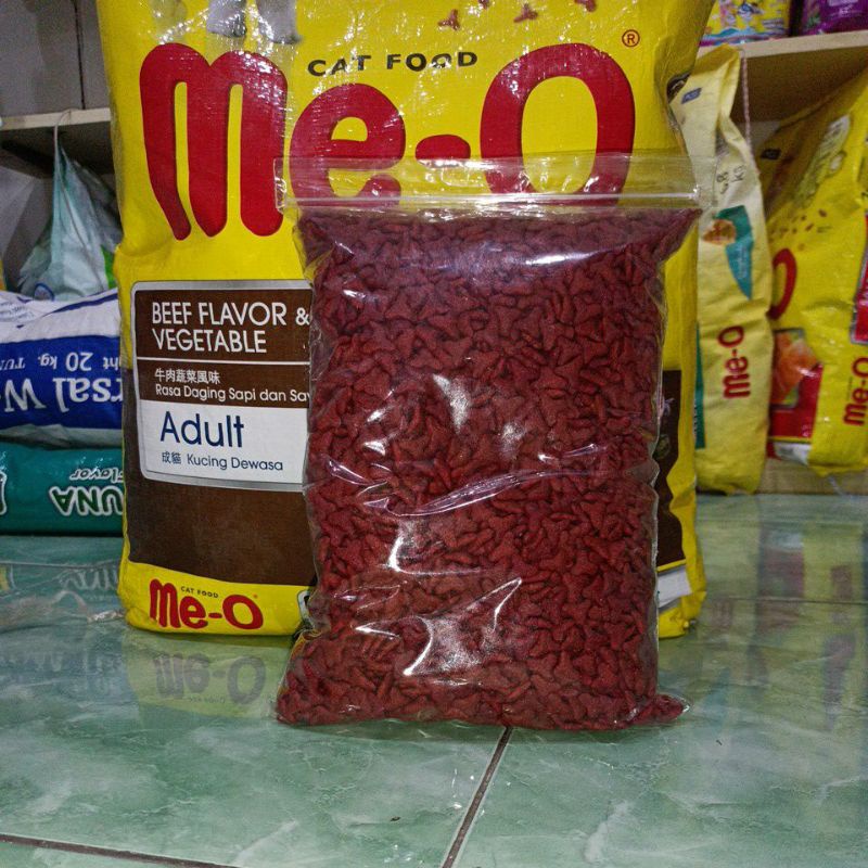 MEO BEEF VEGETABLE ADULT KEMASAN REPACK 1KG / CAT FOOD MEO