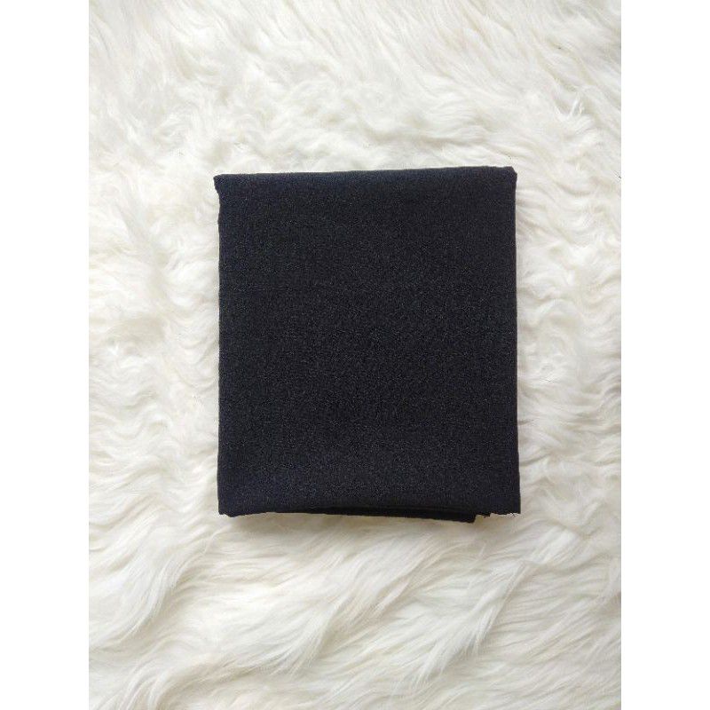 (200x75) Pashmina JUMBO SYARI JAHIT TEPI / Pashmina panjang /-Hitam