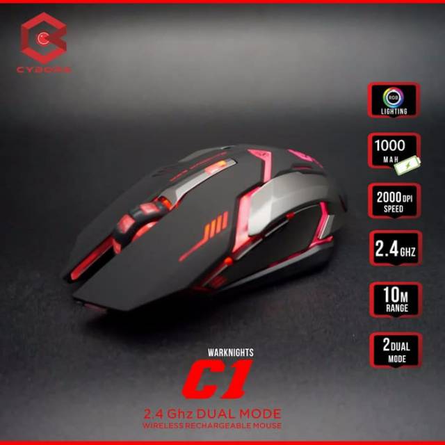 Cyborg C1 Warknights Gaming Mouse Wireless Rechargeable