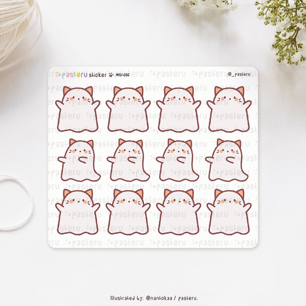 

Kawaii Ghost Cat | Pasteru Planner Journal Sticker