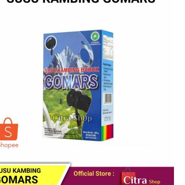 

✔️Paylater gomars, susu gomars 200 gr, susu kambing gomars,Susu kambing etawa bubuk ettabumin #Shopeehaul