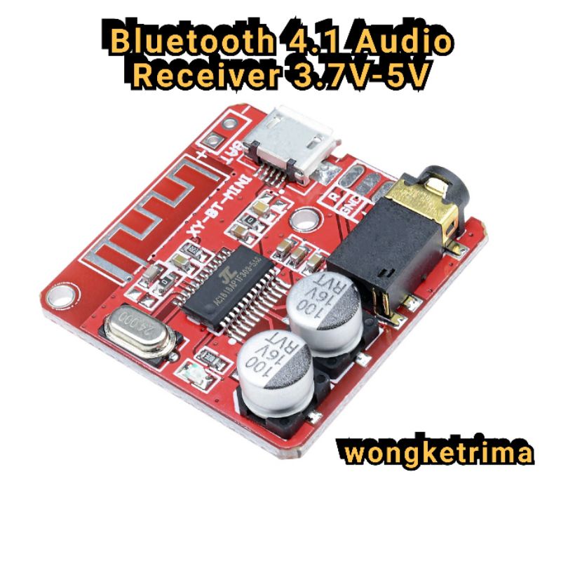 Modul Bluetooth 4.1 Audio Receiver MP3 Decoder Lossless 3.7V-5V Amplifier Papan Modul Merah MP3 WAV APE FLAC More 3.7V-5V Mini