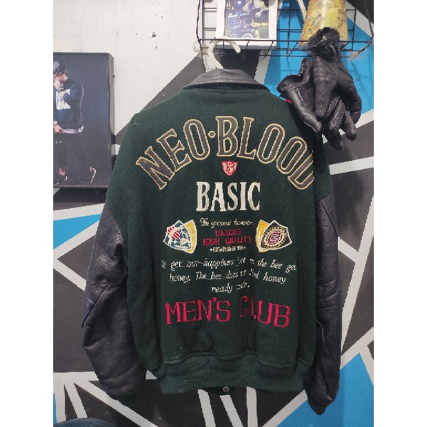 Varsity Jacket Leather vintage 80s Neo Blood *RARE*