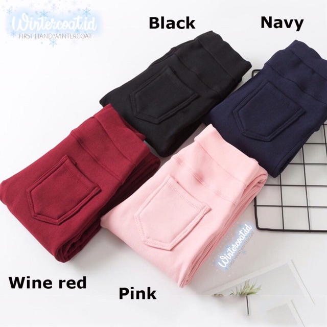 Jeans legging winter pants anak thermal leging kids children celana musim dingin anak