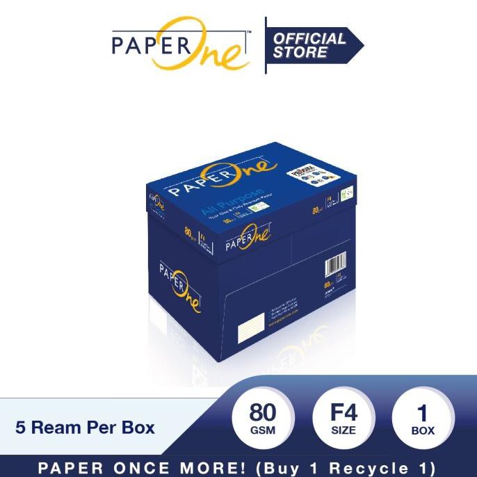 

PaperOne Kertas HVS Fotocopy 80g F4 - Box KERTAS FOLIO