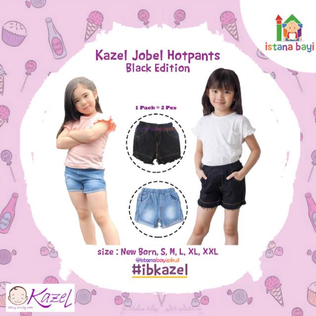 Jobel Hot pants Black Edition - Celana jeans anak isi 2