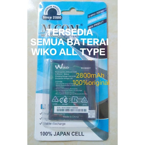 Baterai Battery ALL TIPE ORI WIKO  LENNY 1/2/3 5030 SUNNY 2 Plus V2600 JERRY 3702TL/TOMMY 3/TOMMY 3P
