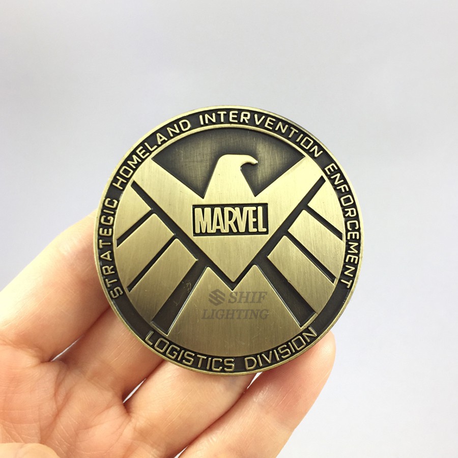 1Pc Stiker Emblem Logo Motor Marvel Hero s.h.i.e.l.d Logo Bahan Metal untuk Mobil