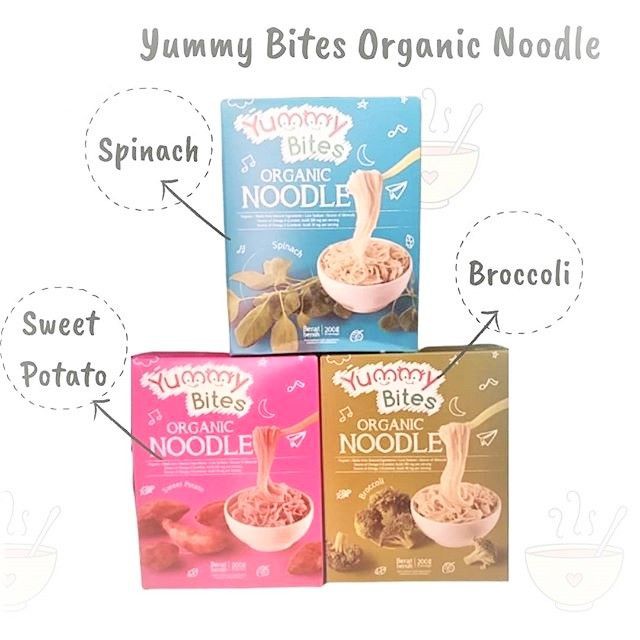 Yummy Bites Organic Noodle Mie MPASI Bayi Organik 200 gram (Ready Varian Rasa)