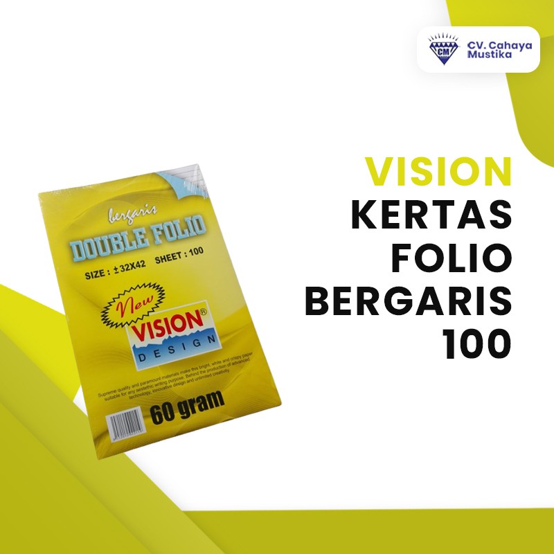 

Alat Tulis Sekolah/Alat Tulis Anak/ATK Kuliah/ATK Sekolah Kertas Vision Bergaris Folio 100 Malang