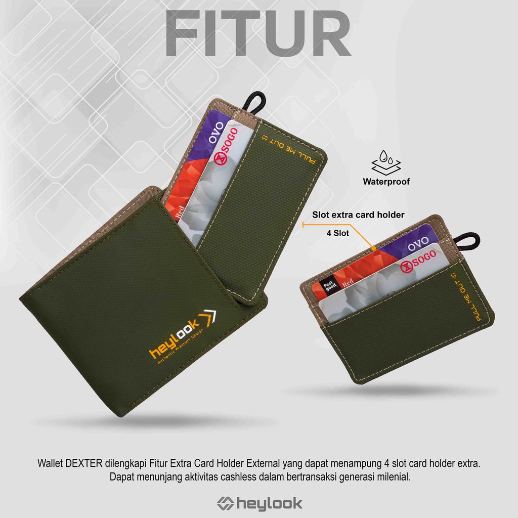 HEYLOOK Project - Dompet Pria Pendek DEXTER Waterproof Dompet Cowok Lipat Anti Air Dompet Kartu Uang ATM Distro Terbaru