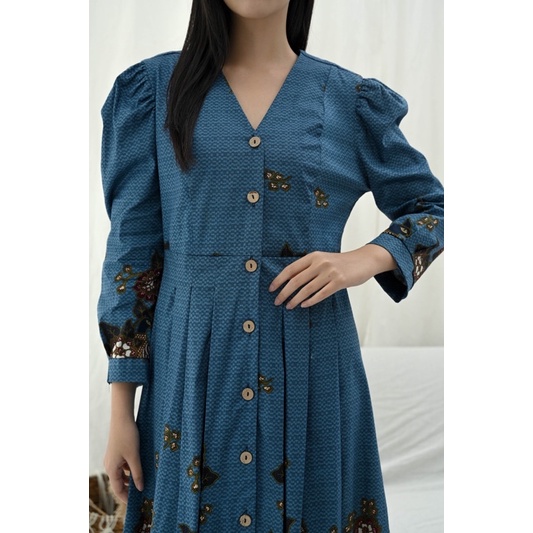 Dress Batik 258 SMA /Dress Batik Panjang/ Batik Wanita Modern