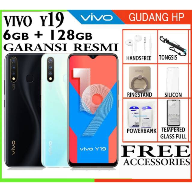 PROMO MURAH  VIVO Y19 RAM6/128GB GARANSI RESMI VIVO  BELI 2 GRATIS 1