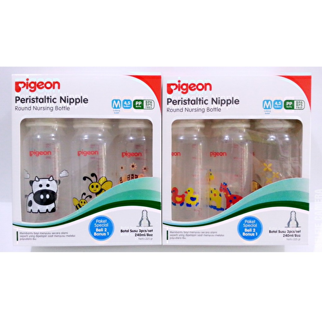 [BOX] Pigeon Botol Susu PP RP 120ml / 240ml Animal - Milk Bottle 240 ml Buy 2 Get 1 120 / 240 ml