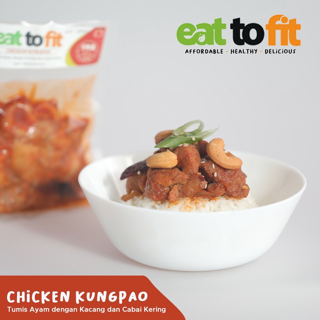 FROZEN FOOD MAKANAN DIET EAT TO FIT CHICKEN KUNGPAO TUMIS AYAM DENGAN KACANG DAN CABAI KERING