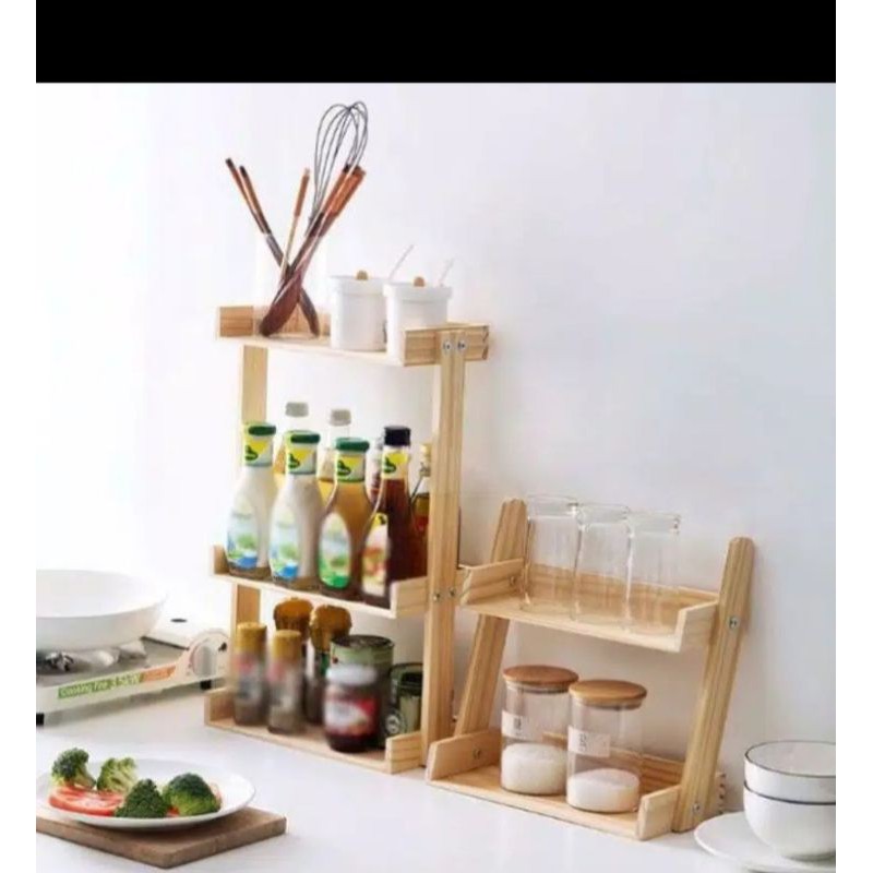 COD PROMO RAK KAYU BUMBU DAPUR (1 set rak kayu bumbu dapur)