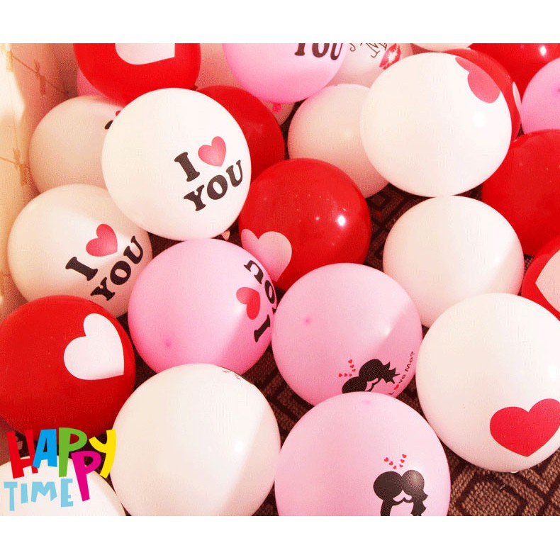 BALON LATEX I LOVE YOU (1 PACK = 100 PCS)